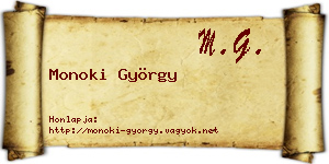 Monoki György névjegykártya