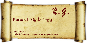 Monoki György névjegykártya